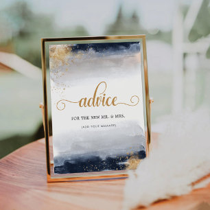Navy and Gold Advice Sign