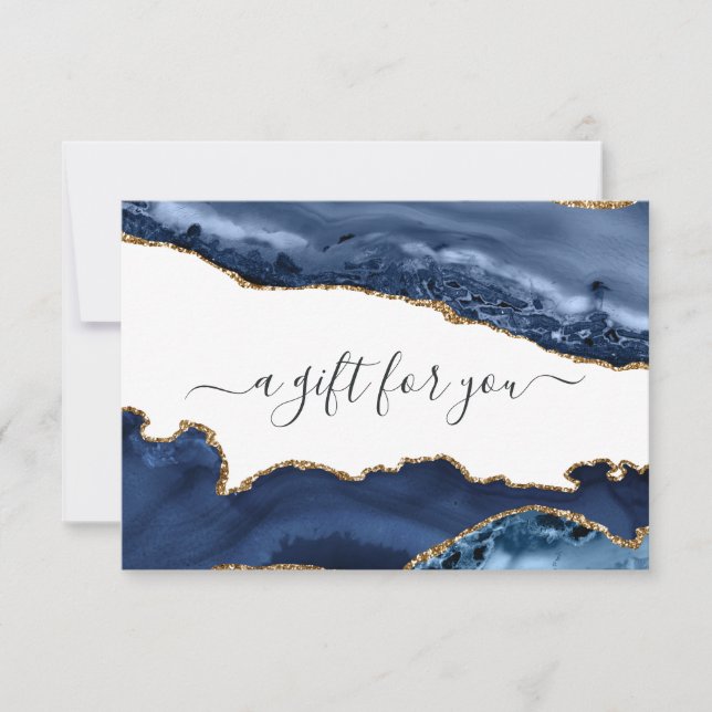 Navy and Gold Agate Gift Certificate (Front)