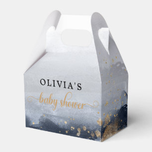 Navy and Gold Baby Shower Favor Box