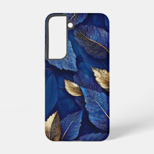 Navy and Gold Botanical Leaf Pattern Samsung Galaxy S22 Case