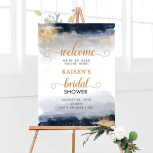 Navy and Gold Bridal Shower Foam Board