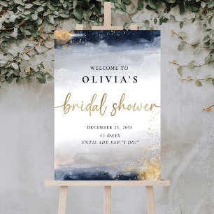 Navy and Gold Bridal Shower Foam Board