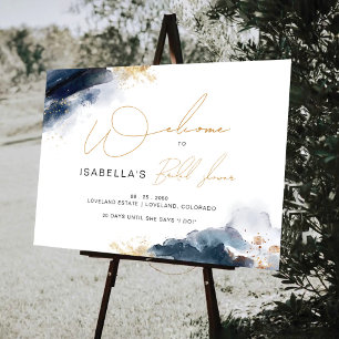 Navy and Gold Bridal Shower Foam Board