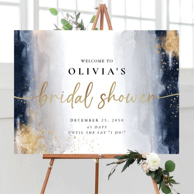 Navy and Gold Bridal Shower Foam Board (Creator Uploaded)