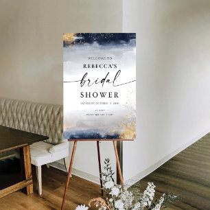 Navy and Gold Bridal Shower Foam Board