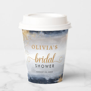 Navy and Gold Bridal Shower Paper Cup