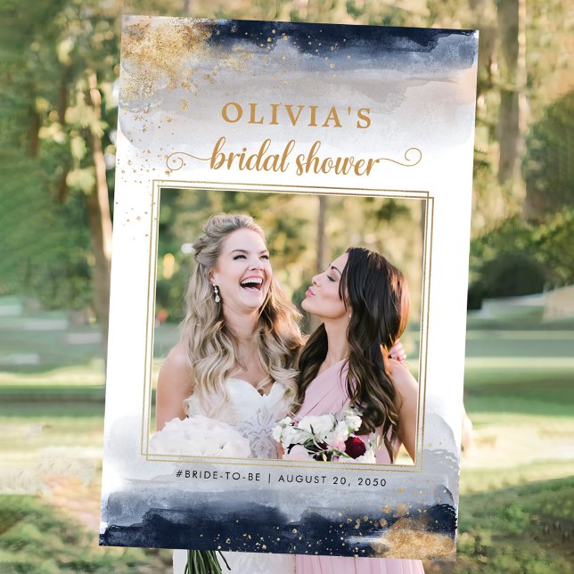 Navy and Gold Bridal Shower Photo Prop Foam Board (Creator Uploaded)