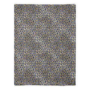 Navy and Gold Cheetah Print Duvet Cover