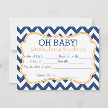 Navy And Gold Chevron Predictions & Advice Card by tinyanchor at Zazzle