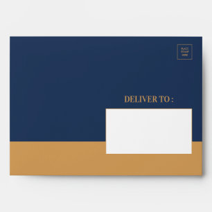 Navy and gold Chic Birthday Envelope