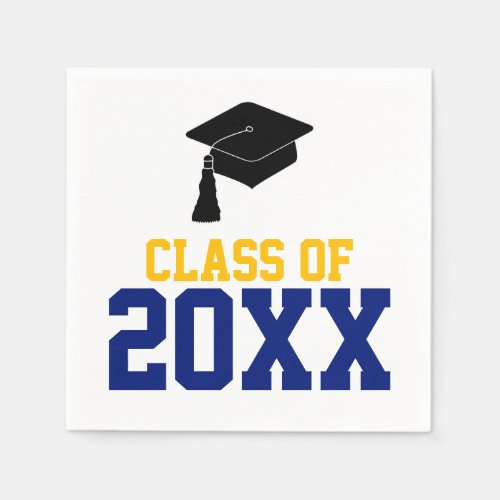 Navy and Gold Class of 2024 Graduation Party Napkins
