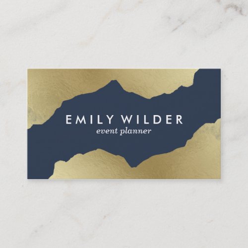 Navy and Gold Dipped  Business Card