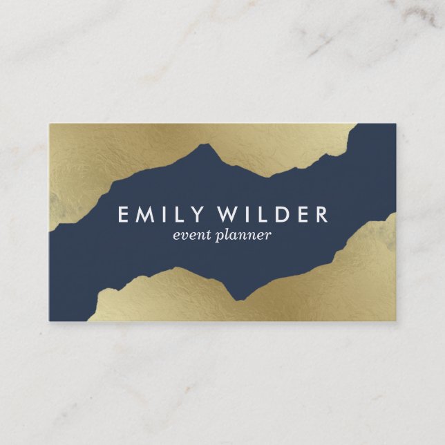 Navy and Gold Dipped | Business Card (Front)