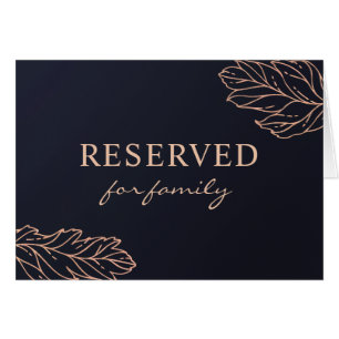 Navy and gold elegant wedding. Blue reserved sign Cards