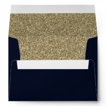 Navy and Gold FAUX glitter Envelope