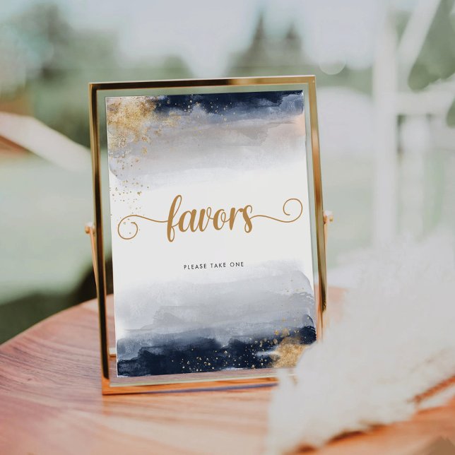 Navy and Gold Favor Sign (Creator Uploaded)