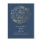 navy and gold floral bouquet wreath save the date