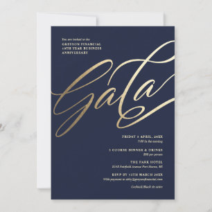 Navy and Gold Gala Invitation