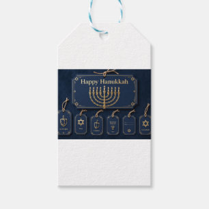 Navy and Gold Hanukkah Gift Tag Collection