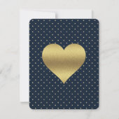 Navy And Gold Heart & Polka Dot Shower Party Invitation (Front)