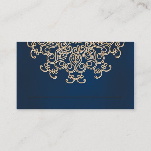 Navy and Gold Indian Inspired Seating Place Card