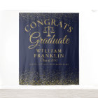 Navy And Gold Law School Graduation Photo Backdrop