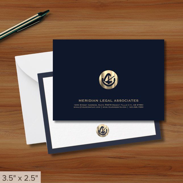 Navy and Gold Legal Note Card (Creator Uploaded)