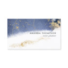 Navy and Gold Lunar Brush Strokes Business Card