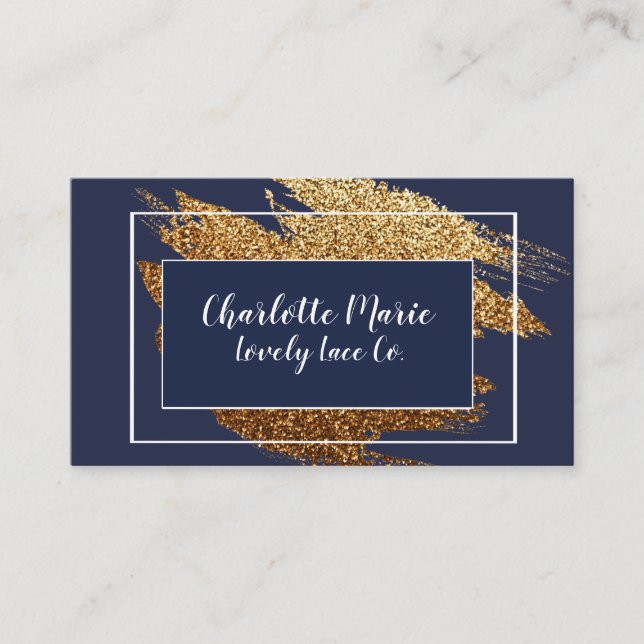 Navy and Gold Luxury Design Business cards (Front)