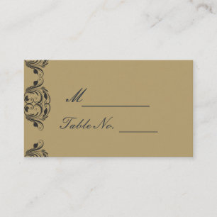 Navy and Gold Masquerade Wedding Place Card