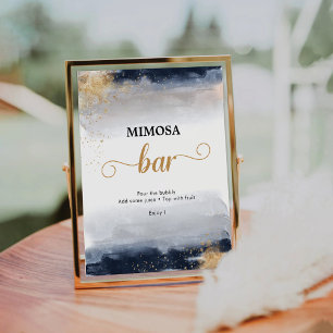 Navy and Gold Mimosa Bar Sign