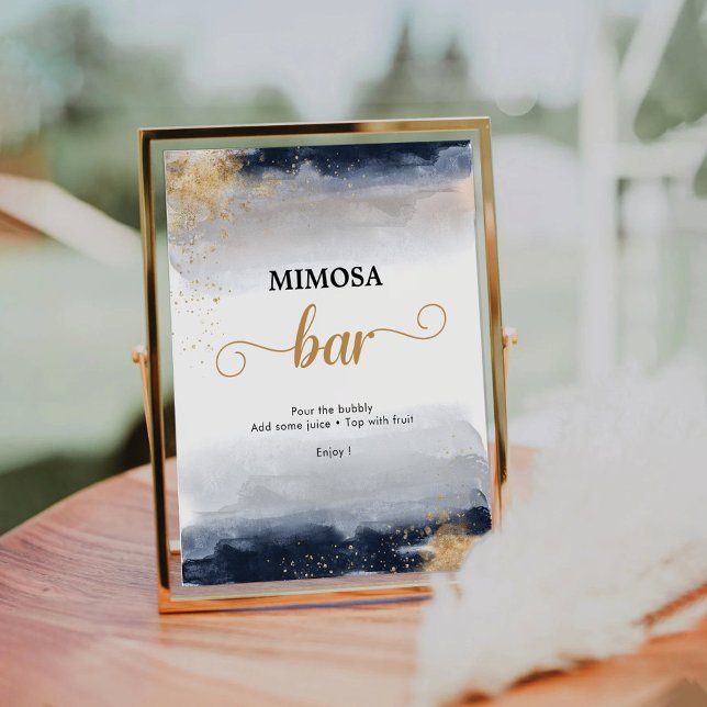 Navy and Gold Mimosa Bar Sign (Creator Uploaded)