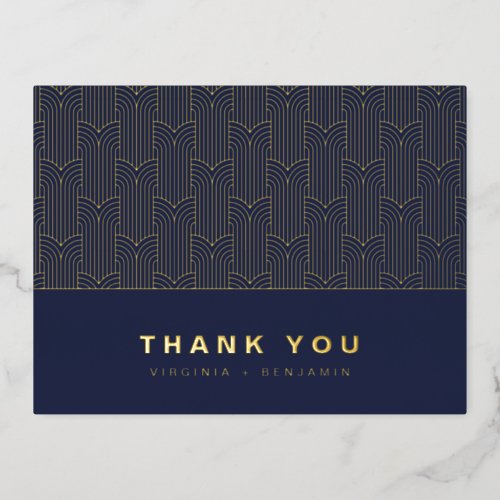 Navy and Gold Modern Foil Thank You Card