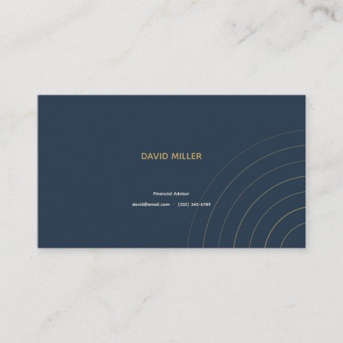 Navy and Gold Modern Geometric Professional Busine Business Card