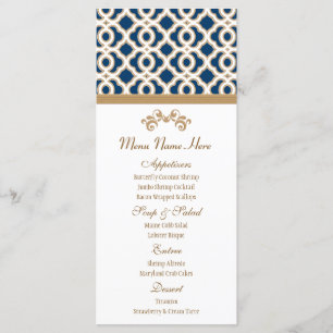 Navy and Gold Moroccan Menu