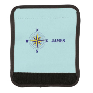Navy and Gold Nautical Compass Rose Travel  Luggage Handle Wrap