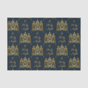 Navy and Gold O Holy Night Three Wise Men Tissue Paper