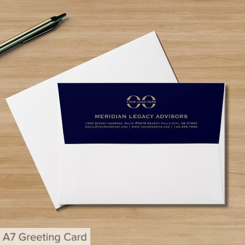 Navy and Gold Professional Envelope with Logo