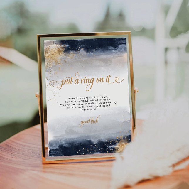 Navy and Gold Put A Ring On It Sign (Creator Uploaded)