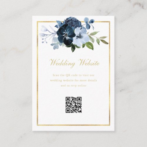 navy and gold QR code wedding website