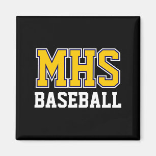 Navy And Gold School Spirit Custom Baseball Team T Magnet