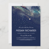 Navy and Gold Shooting Star Starry Baby Shower Invitation (Front)