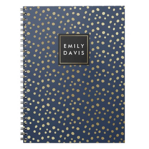 Navy and Gold Spots  Notebook