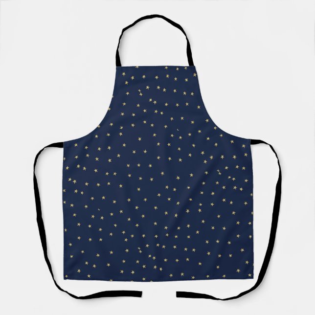 Navy And Gold Stars   Apron (Front)
