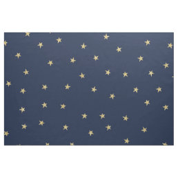 Navy And Gold Stars Custom Pima Cotton (54&quot; width) Fabric