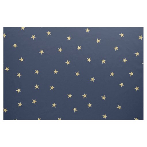 Navy And Gold Stars Custom Pima Cotton (54" width) Fabric