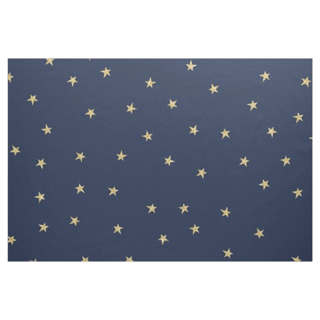 Navy And Gold Stars Custom Pima Cotton (54" width) Fabric (Yard)