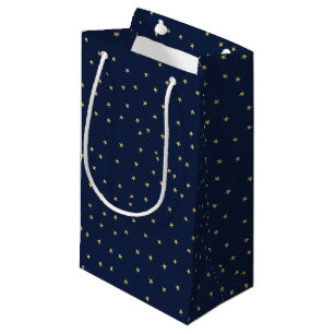 Navy And Gold Stars Small Gift Bag