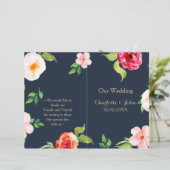 navy and gold watercolor flowers wedding (Standing Front)