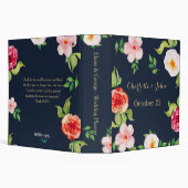 navy and gold watercolor flowers wedding binder (Background)